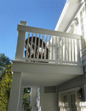 Balconies supported by posts that require invasive testing under the Davis-Stirling Act. 