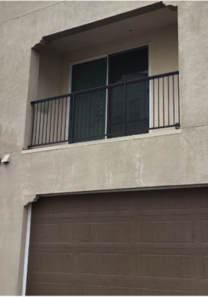 A balcony that does not require invasive testing because it is fully supported by the main structure. A balcony that does not require invasive testing because it is fully supported by the main structure.